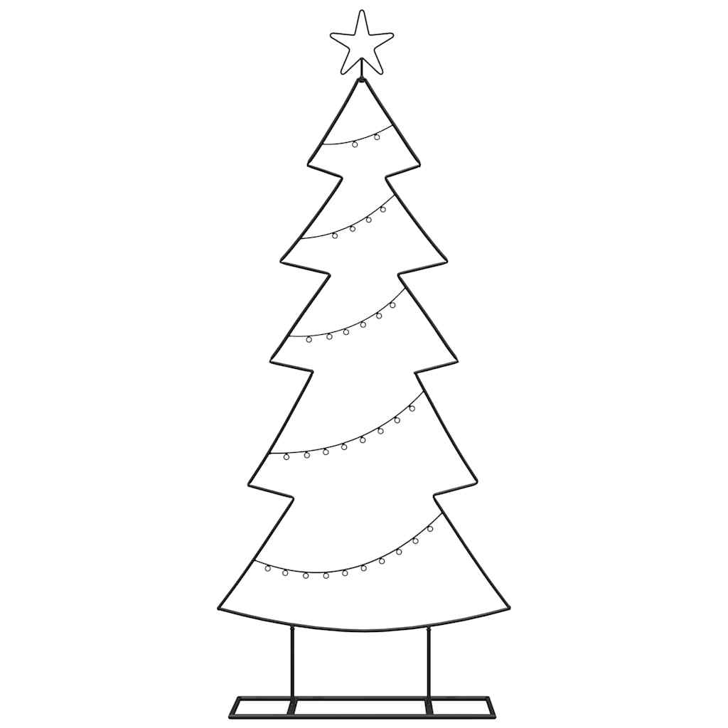 Metal Christmas Tree with Stand Black 150 cm Steel