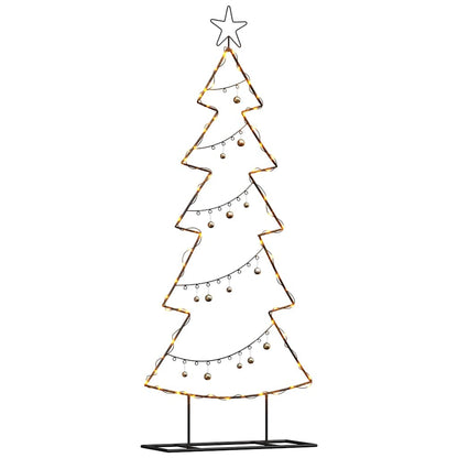 Metal Christmas Tree with Stand Black 150 cm Steel