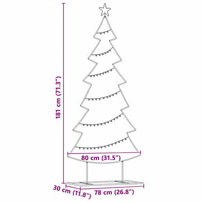 Metal Christmas Tree with Stand Black 180 cm Steel