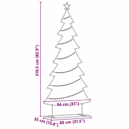 Metal Christmas Tree with Stand Black 210 cm Steel