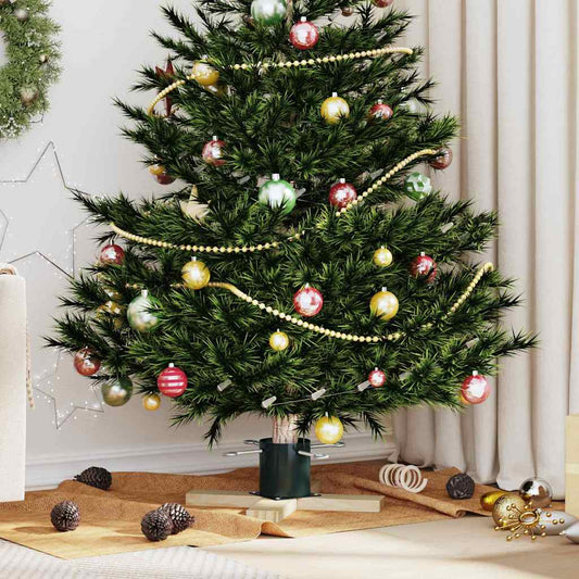 Christmas Tree Stand 1.73 Green 50 x 50 x 16 cm Solid Pine Wood