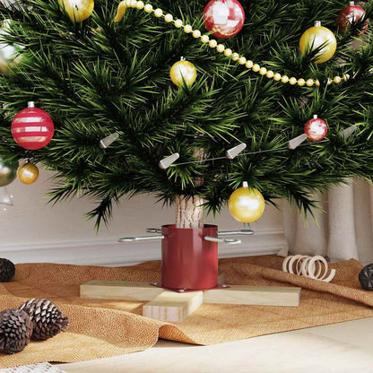 Christmas Tree Stand 1.73 Red 50 x 50 x 16 cm Solid Pine Wood