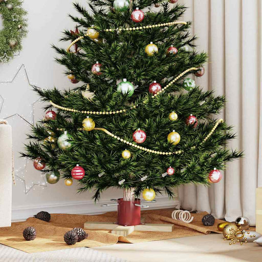 Christmas Tree Stand 1.73 Red 50 x 50 x 16 cm Solid Pine Wood