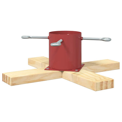 Christmas Tree Stand 1.73 Red 50 x 50 x 16 cm Solid Pine Wood