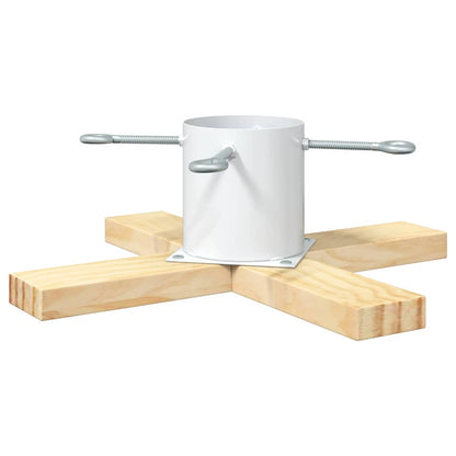 Christmas Tree Stand 1.73 White 50 x 50 x 16 cm Solid Pine Wood