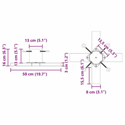 Christmas Tree Stand 1.73 White 50 x 50 x 16 cm Solid Pine Wood