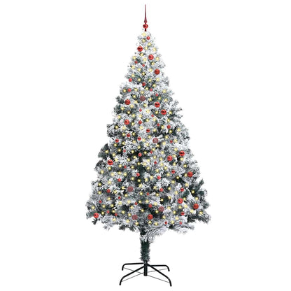 Christmas Tree with Decorative String Lights White 300 cm PVC