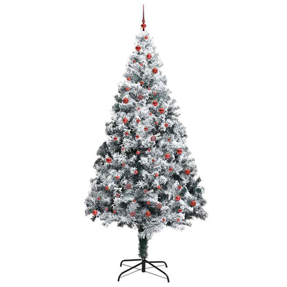 Christmas Tree with Decorative String Lights White 300 cm PVC