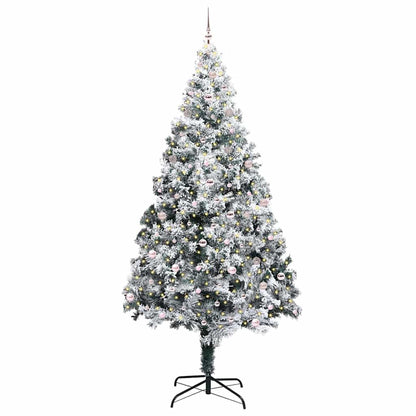 Christmas Tree with Decorative String Lights White 300 cm PVC