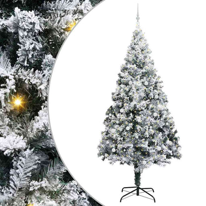 Christmas Tree with Decorative String Lights White 300 cm PVC