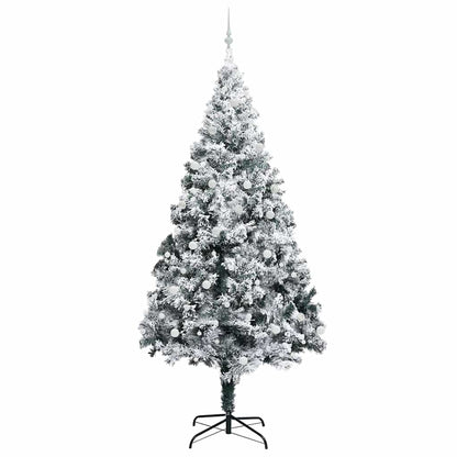 Christmas Tree with Decorative String Lights White 300 cm PVC