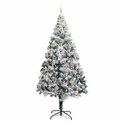 Christmas Tree with Decorative String Lights White 300 cm PVC