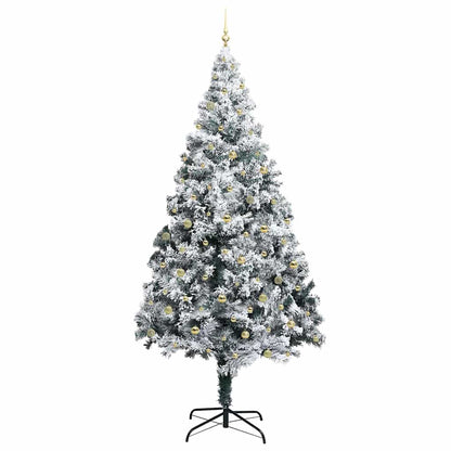 Christmas Tree with Decorative String Lights White 300 cm PVC