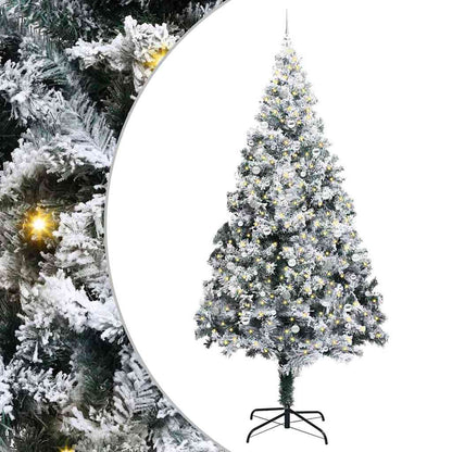 Christmas Tree with Decorative String Lights White 300 cm PVC