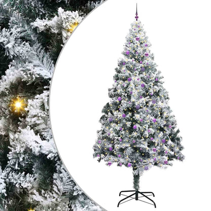 Christmas Tree with Decorative String Lights White 300 cm PVC