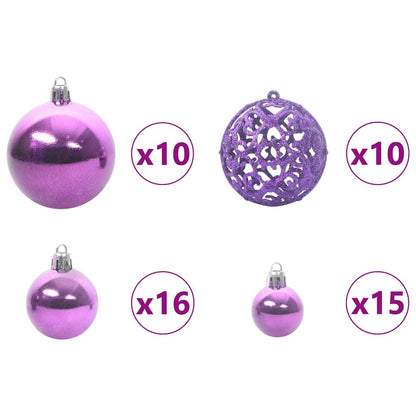 Christmas Tree with Decorative String Lights White 300 cm PVC