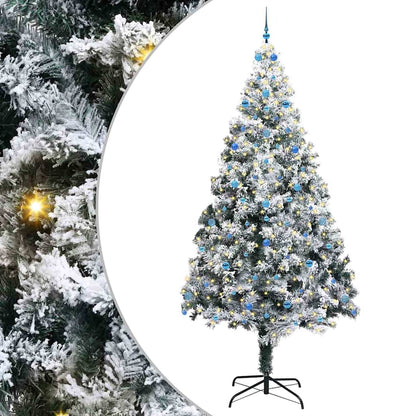 Christmas Tree with Decorative String Lights White 300 cm PVC