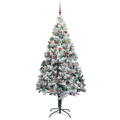 Christmas Tree with Decorative String Lights White 300 cm PVC