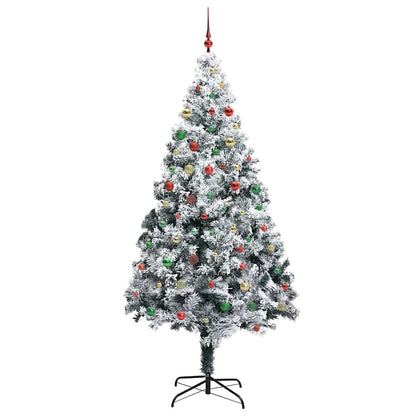 Christmas Tree with Decorative String Lights White 300 cm PVC