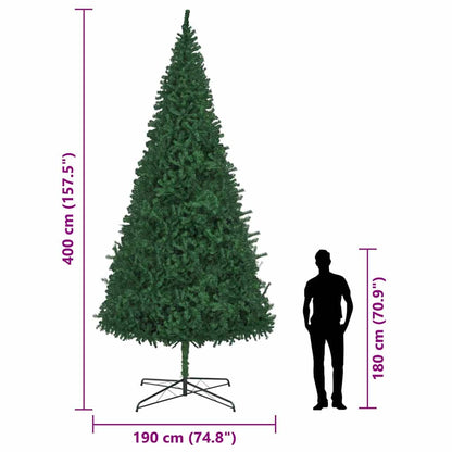 Christmas Tree with Decorative String Lights Green 400 cm PVC