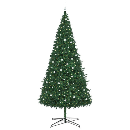 Christmas Tree with Decorative String Lights Green 400 cm PVC