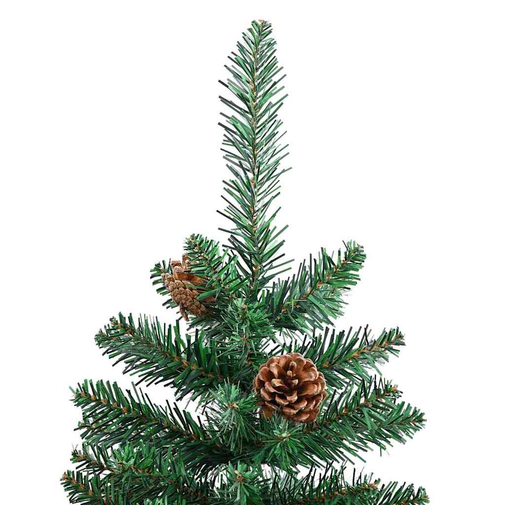Slim Christmas Tree Green 180 cm PVC and Solid Pine wood
