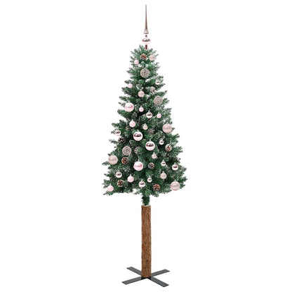 Slim Christmas Tree with 150 LEDs Green and White 150 cm