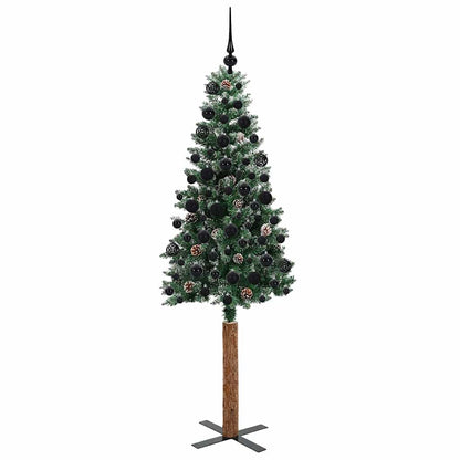 Slim Christmas Tree with 300 LEDs Green and White 180 cm