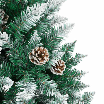Slim Christmas Tree with 300 LEDs Green and White 210 cm