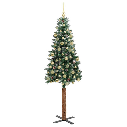 Slim Christmas Tree with 300 LEDs Green and White 210 cm
