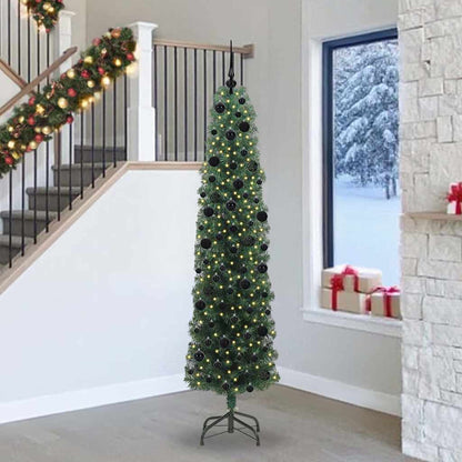 Artificial Christmas Tree with 300 LEDs with Stand Green 240 cm