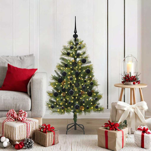 Artificial Hinged Christmas Tree with Cones Green 120 cm