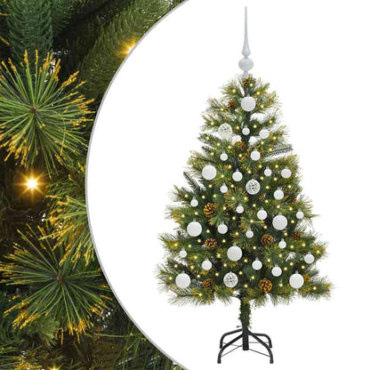 Artificial Hinged Christmas Tree with Cones Green 120 cm