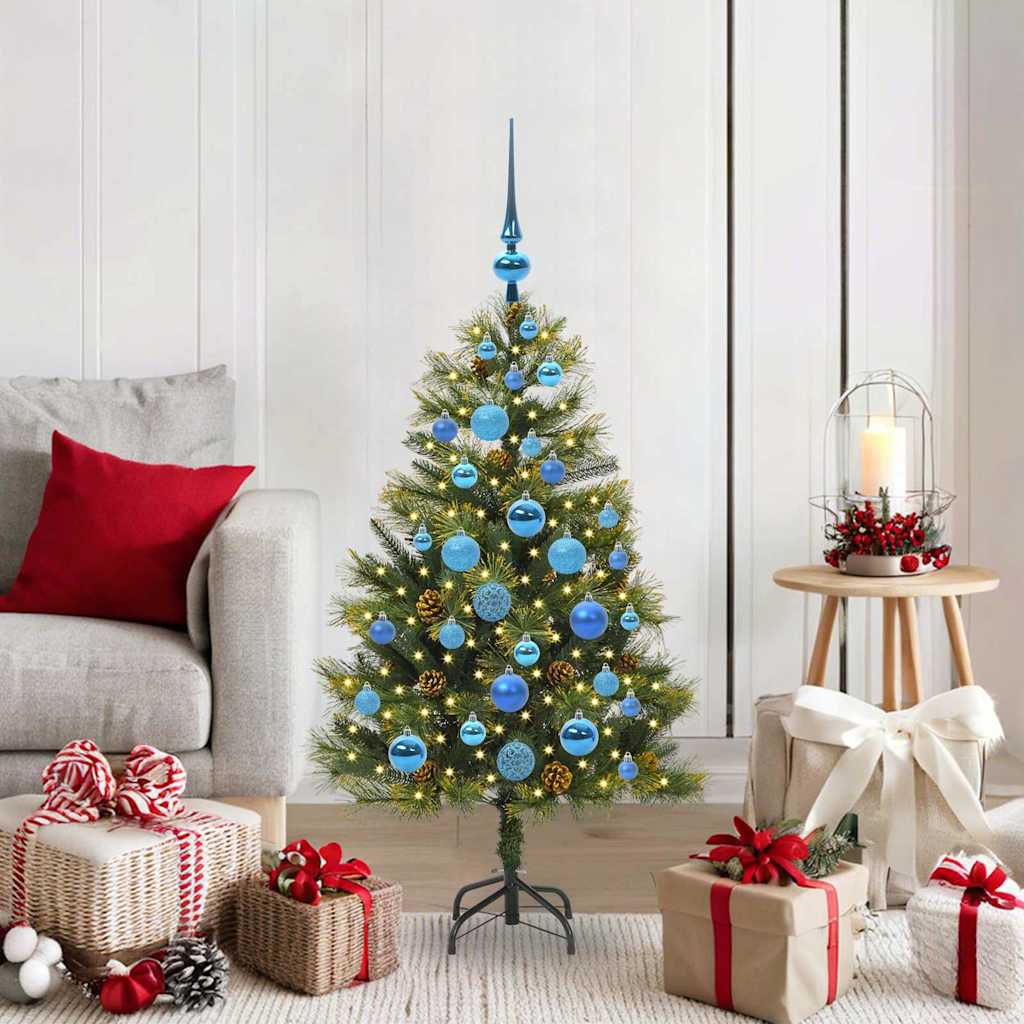 Artificial Hinged Christmas Tree with Cones Green 120 cm