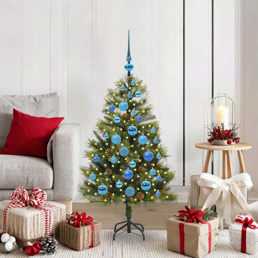 Artificial Hinged Christmas Tree with Cones Green 120 cm