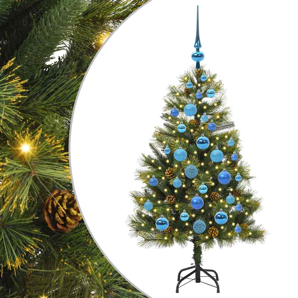 Artificial Hinged Christmas Tree with Cones Green 120 cm