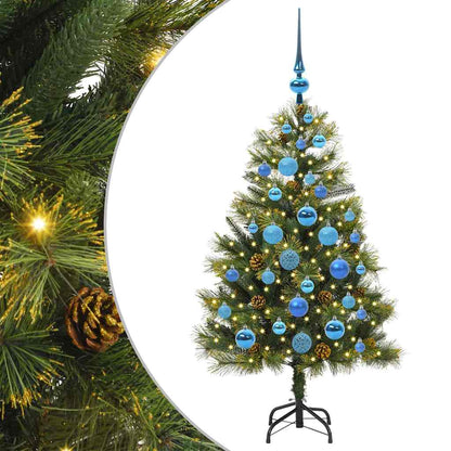 Artificial Hinged Christmas Tree with Cones Green 120 cm