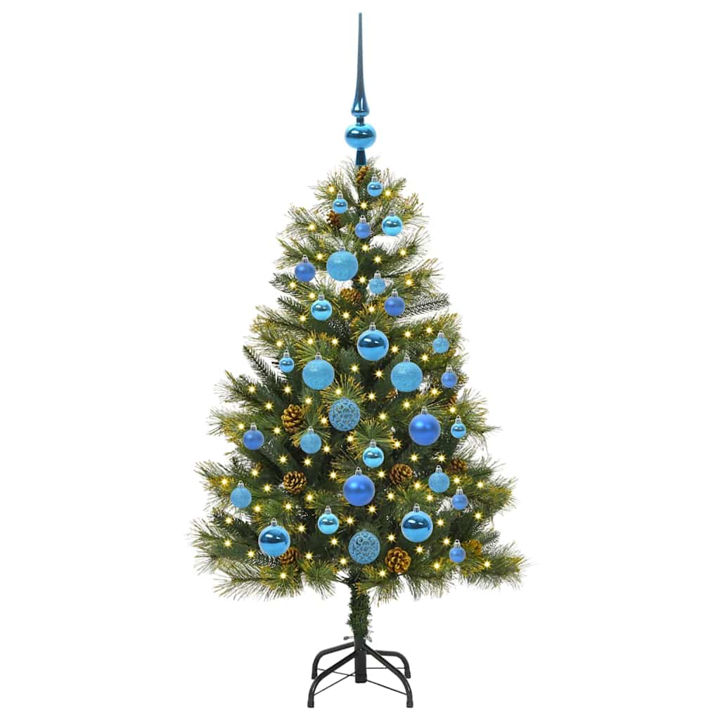 Artificial Hinged Christmas Tree with Cones Green 120 cm