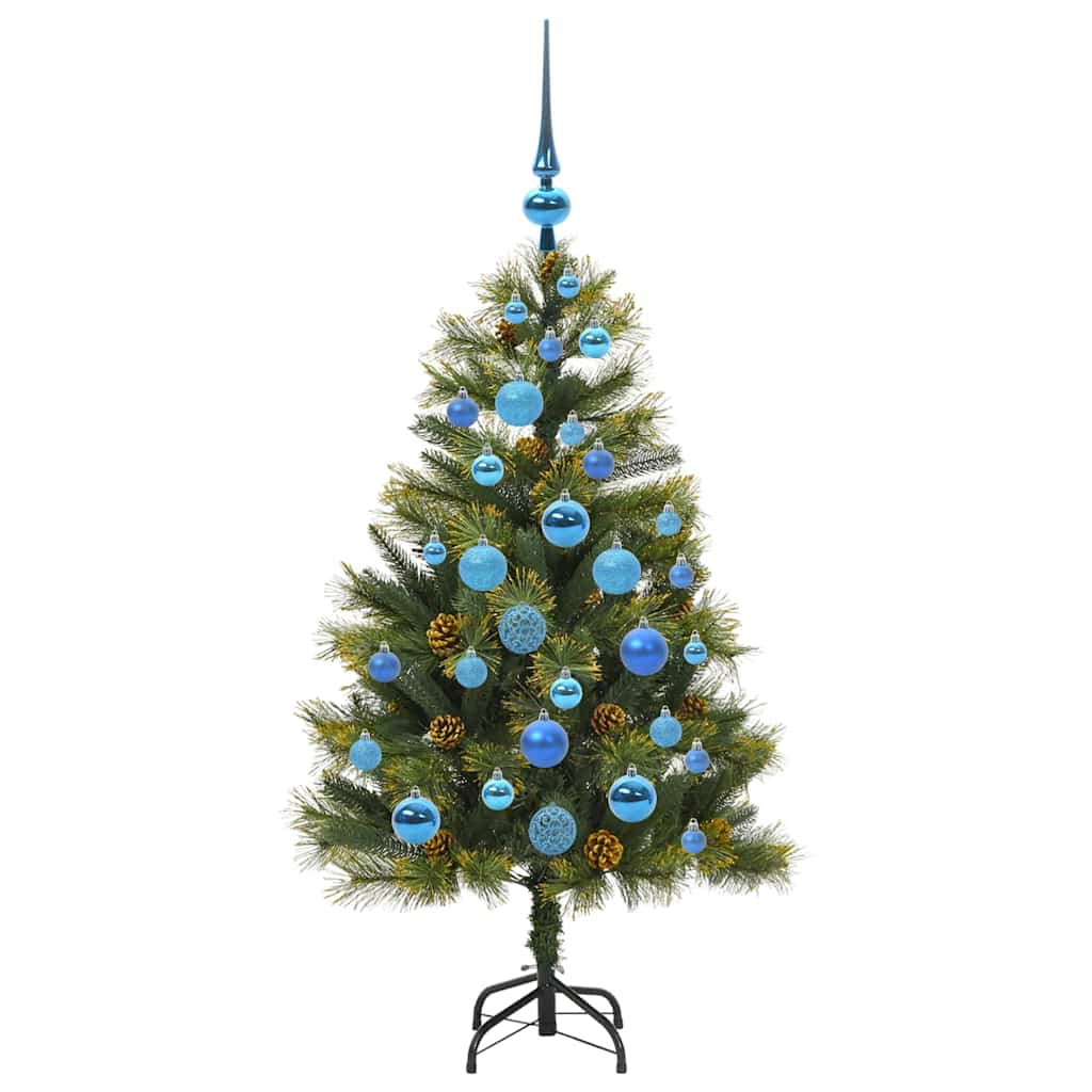 Artificial Hinged Christmas Tree with Cones Green 120 cm