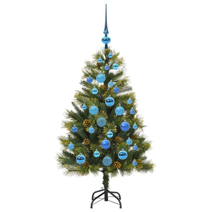 Artificial Hinged Christmas Tree with Cones Green 120 cm