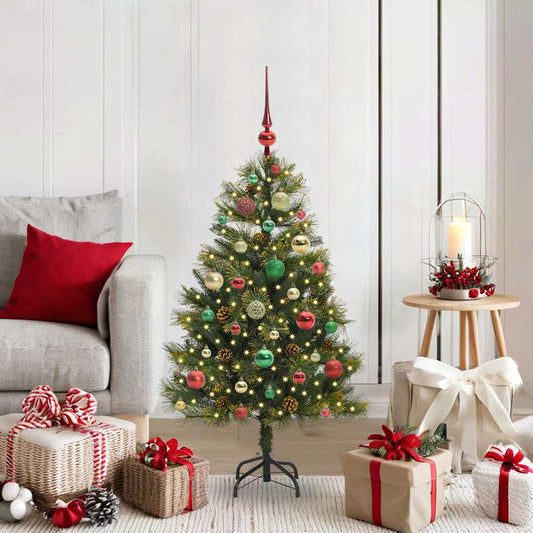 Artificial Hinged Christmas Tree with Cones Green 120 cm