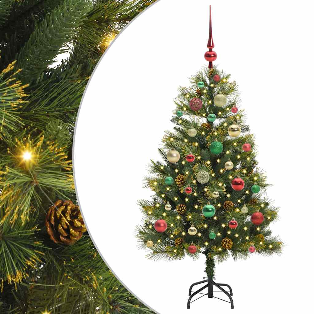 Artificial Hinged Christmas Tree with Cones Green 120 cm