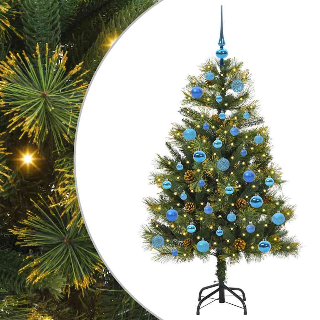 Artificial Hinged Christmas Tree with Cones Green 150 cm