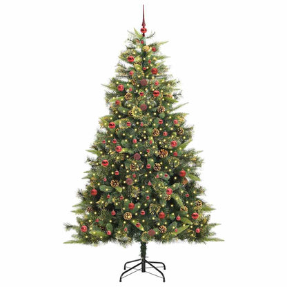Artificial Hinged Christmas Tree with Cones Green 240 cm