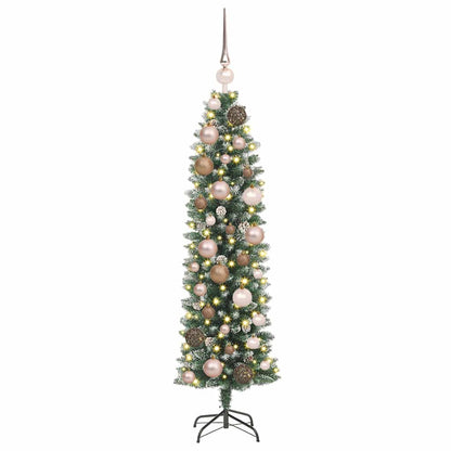 Artificial Slim Christmas Tree with 150 LEDs Green 120 cm