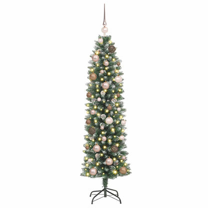 Artificial Slim Christmas Tree with 150 LEDs Green 150 cm