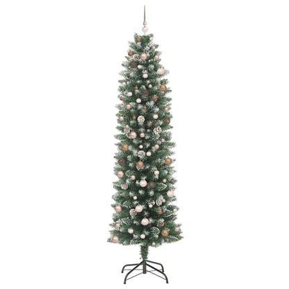 Artificial Slim Christmas Tree with 300 LEDs Green 240 cm