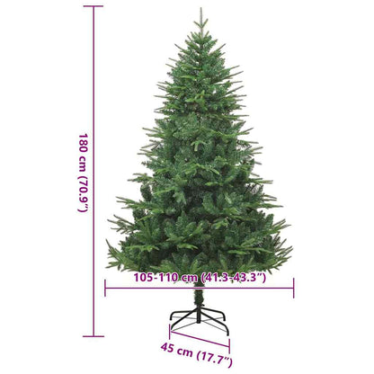 Artificial Pre-lit Christmas Tree Green 180 cm PVC and PE