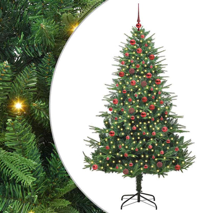 Artificial Pre-lit Christmas Tree with Ball Set Green 180 cm