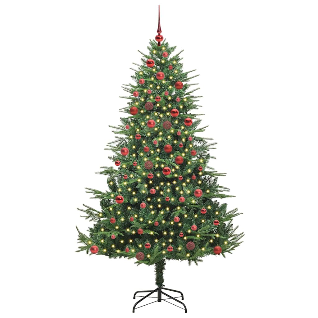 Artificial Pre-lit Christmas Tree with Ball Set Green 180 cm